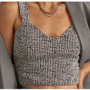 Anthropologie Eri+Ali Tweed Bustier Top, Size Large